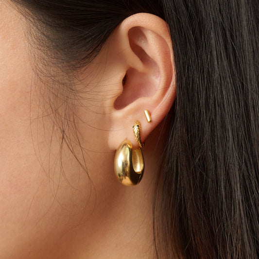 Chunky Thick Huggie Hoops Earrings