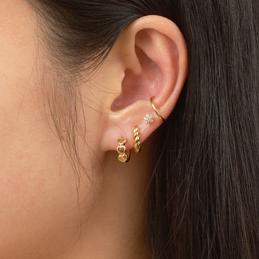 Hollow Heart Hoop Earrings