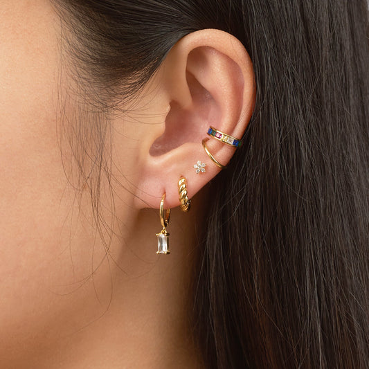 Single Rainbow CZ Embellished Ear Cuff