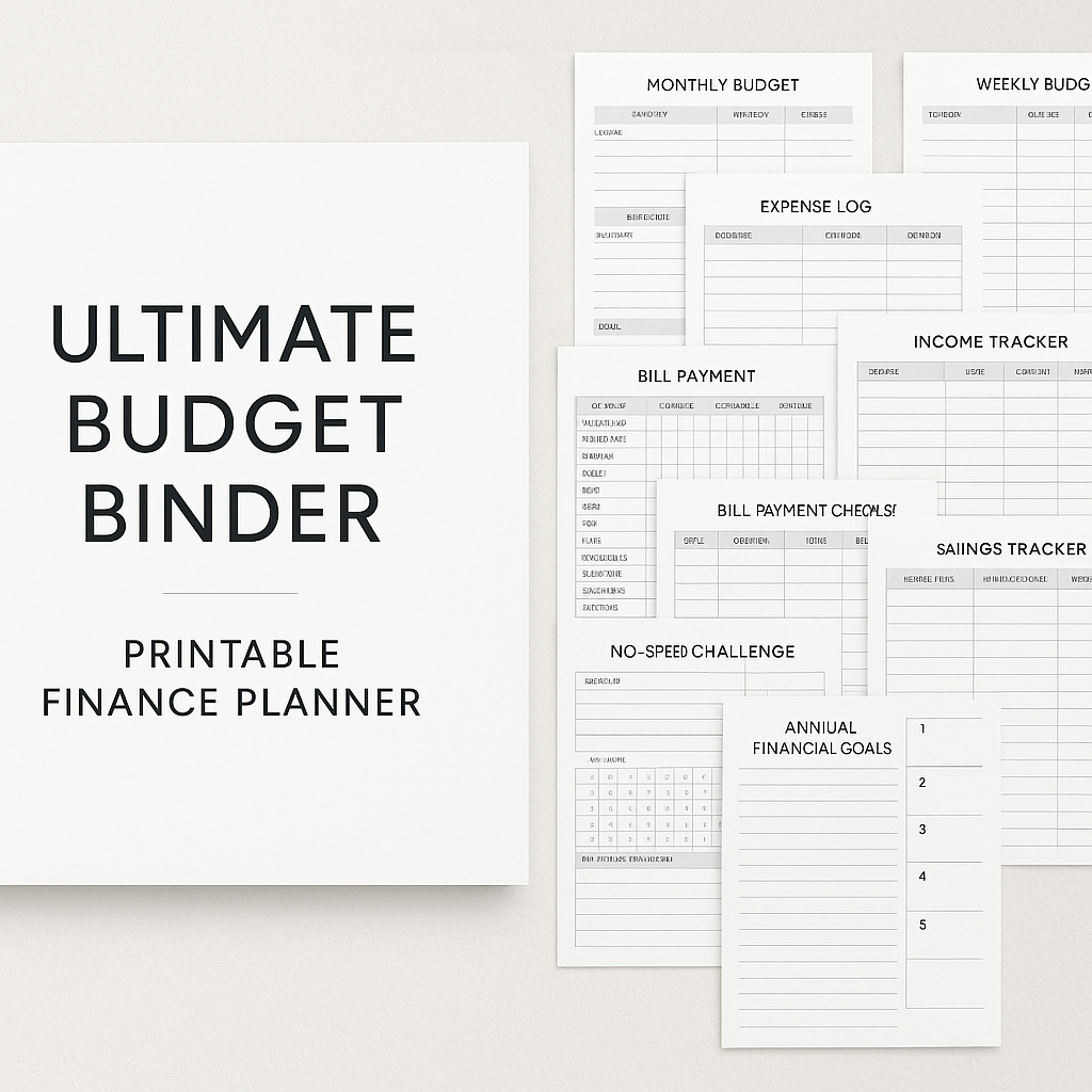Ultimate Budget Binder – 20-Page Printable Finance Planner (Digital PDF Download)