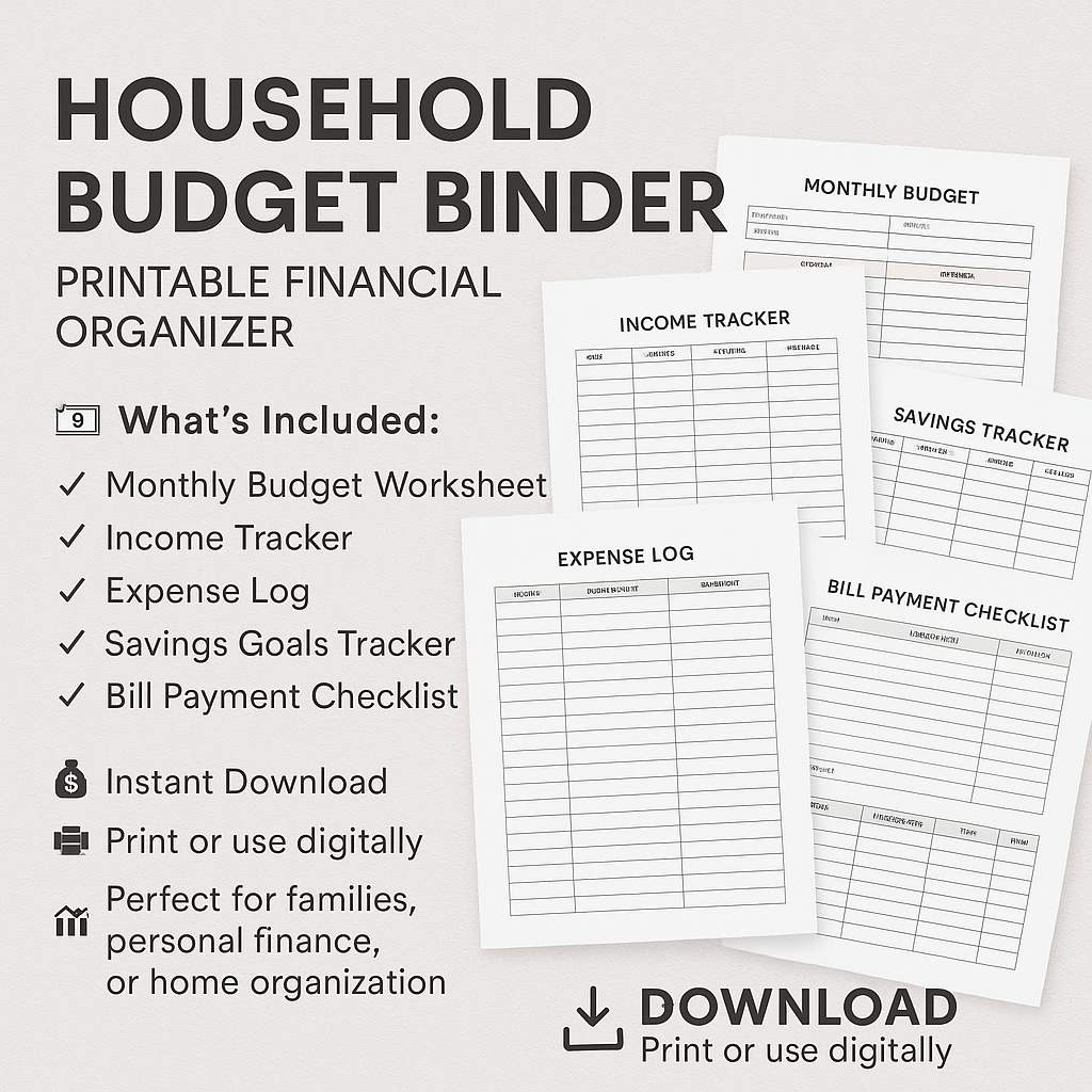 Household Budget Binder – Printable Financial Organizer