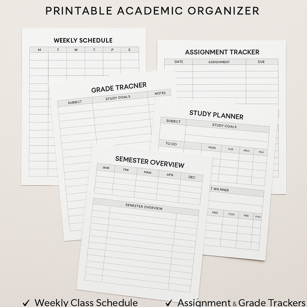 Student Planner Kit – Printable Academic Organizer