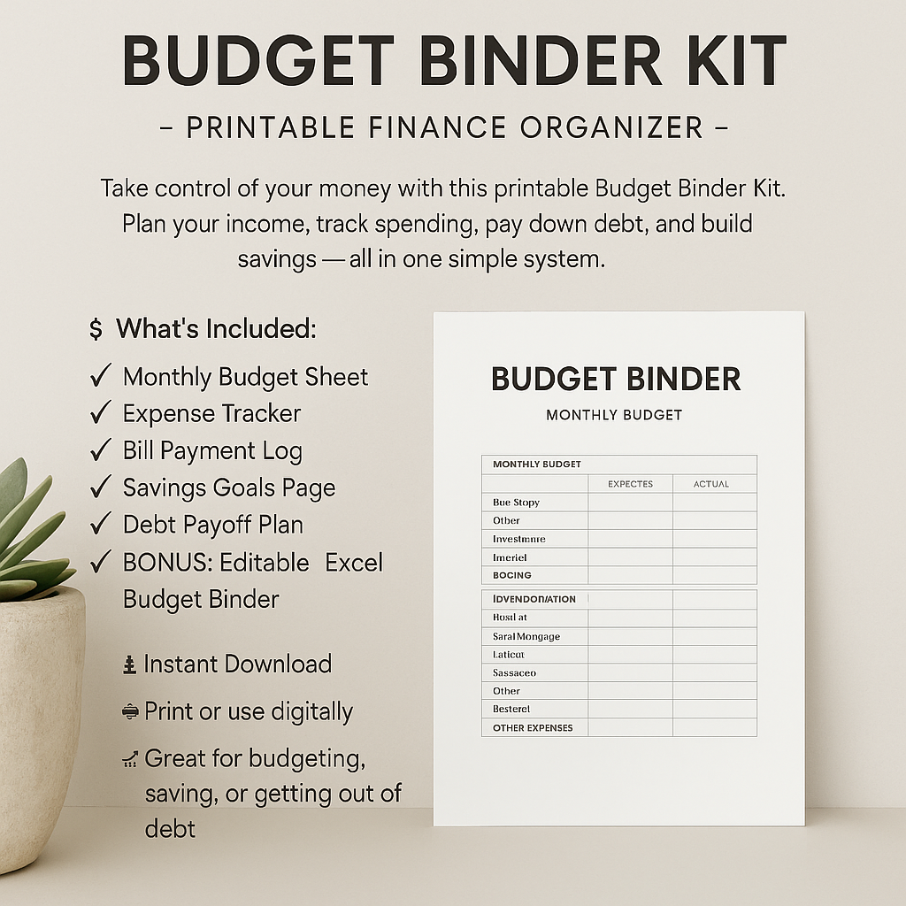 Budget Binder Kit – Printable Finance Organizer