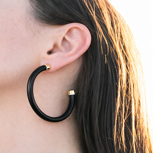 Black Hoop Earrings