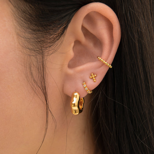 Cross Beaded Stud Earrings