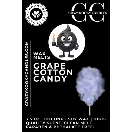GRAPE COTTON CANDY - Wax Melts, Scented Coconut Soy, 3.5oz
