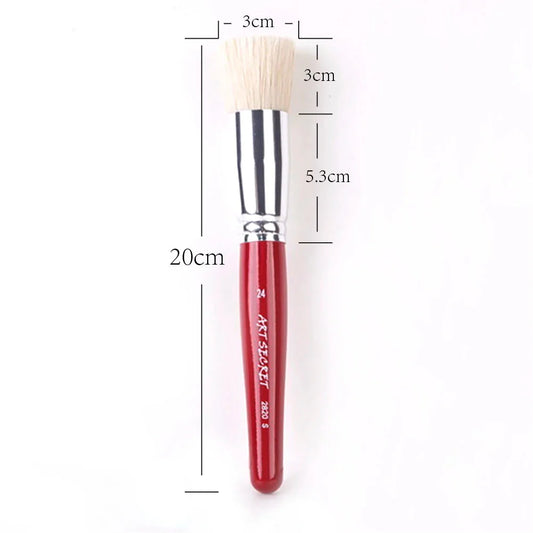 Artsecret Paint Stencil Art Supplies Artist Brush No.2820S Chungking Bristle Hair Short Red Wooden Handle Aluminum Ferrule