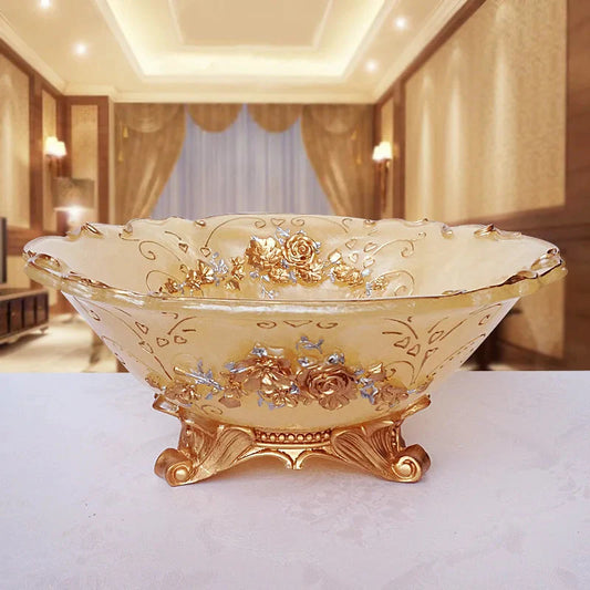 Luxury European-Style Fruit Plate for Living Room, Home Decoration Ornaments