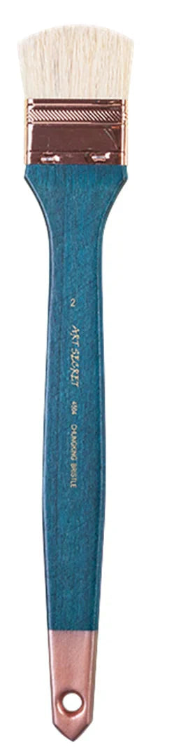 ArtSecret Paint-Brush Bristle Blue Handle Stainless Ferrule Scrubbing Art Painting Tool For Professional Painter 4504