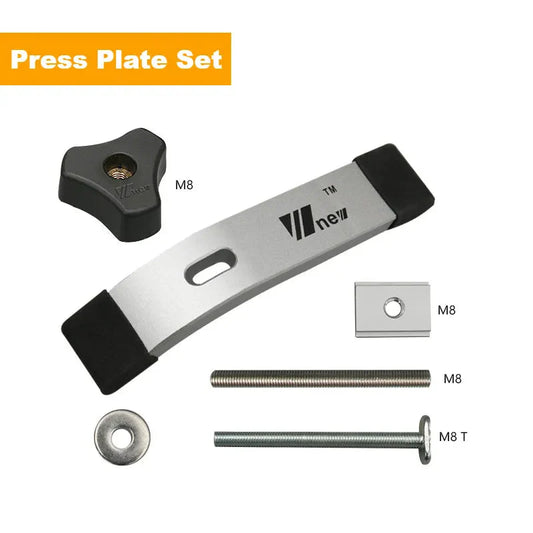 T Track Slider M8 T Screw M8 Nut Saw Table Acting Hold Down Clamp for T-Slot T-Track Woodworking DIY Tools