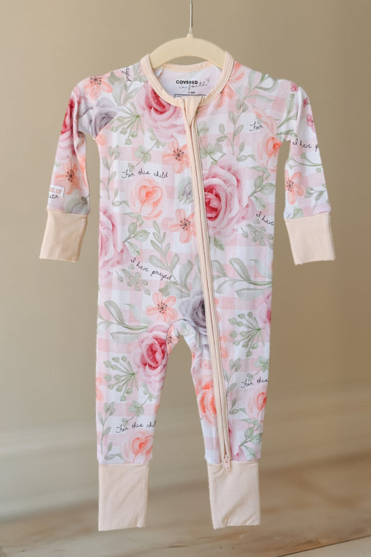 For This Child I Have Prayed Bamboo Footed Onesie Pajama