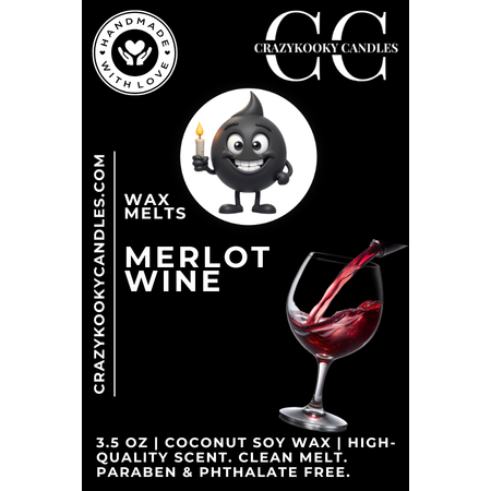 MERLOT WINE - Wax Melts, Scented Coconut Soy, 3.5oz