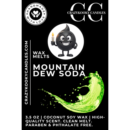 MOUNTAIN DEW SODA - Wax Melts, Scented Coconut Soy, 3.5oz