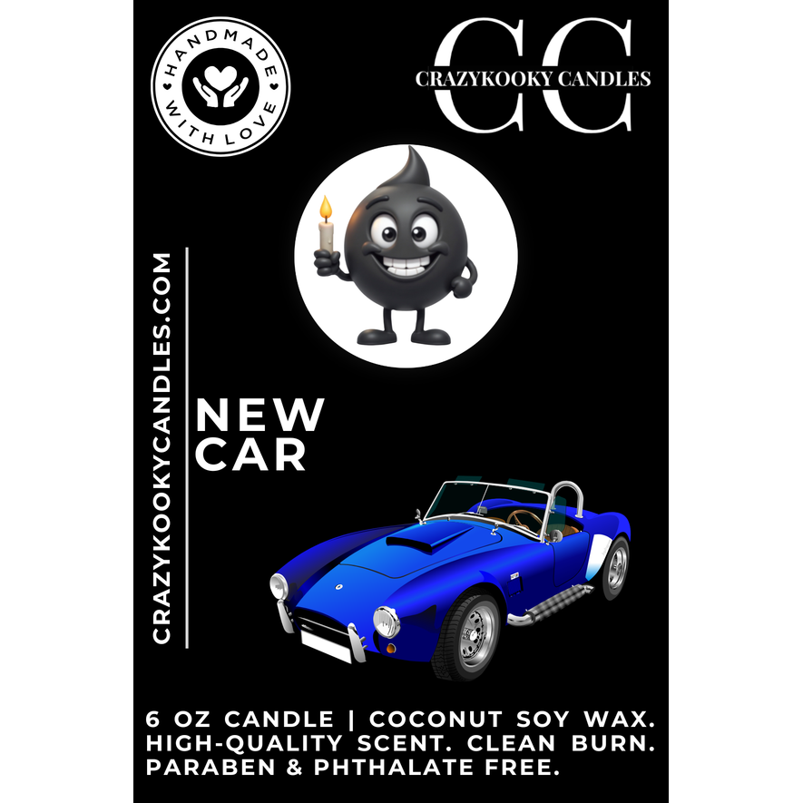 NEW CAR - Funny Candle, Scented Coconut Soy Candle, 6oz