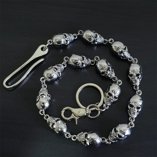 Punk metal big ghost head hip-hop pants chain