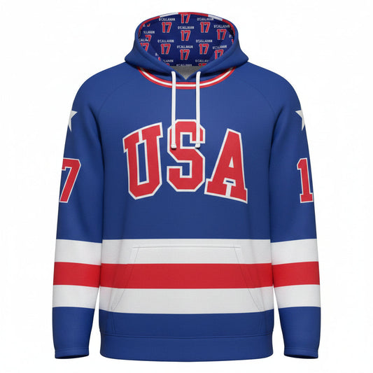 Jack O'Callahan USA Hockey Miracle on Ice 1980 Team Jersey Official Hoodie-Royal