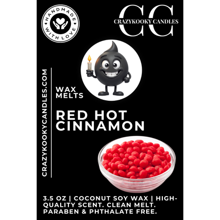 RED HOT CINNAMON - Wax Melts, Scented Coconut Soy, 3.5oz