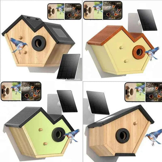 Wooden Pet Bird House Bird Hanging Warm Breeding Box Visual Viewing Outdoor Bird Cage Nest Rest Nurturing Young Cubs Place Box