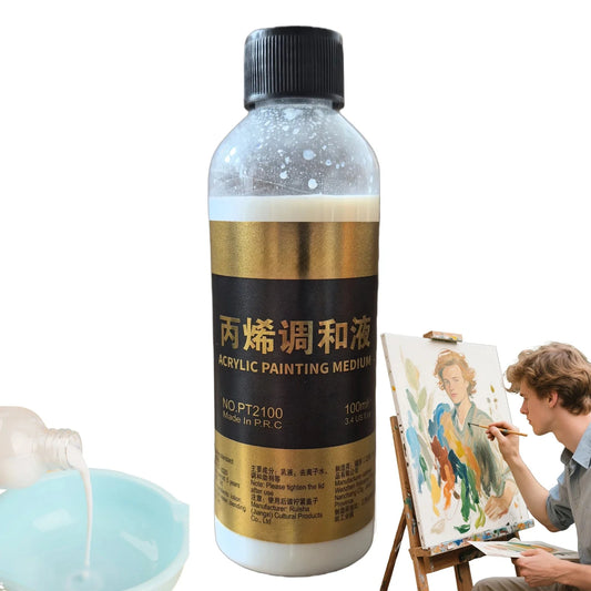 Acrylic Fluid Medium Paint Thinner Art Acrylic Paint Thinner for Teachers Artists Palette Preparation Color Blending Craft 100ml