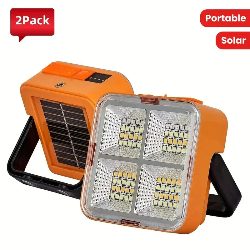 Solar rechargeable multifunctional led work light, portable outdoor floodlight-1200mah lithium battery, suitable for camping.
