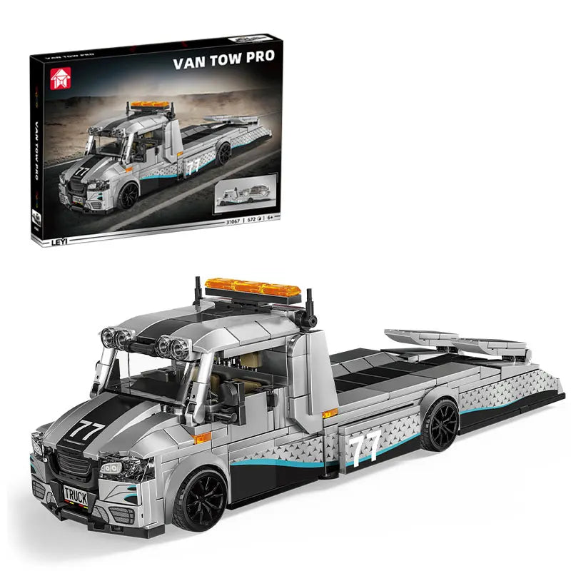 672Pcs Modified Trailer Building Blocks MOC Car Transporter Flatbed Tow Truck Vehicle Recovery Hauler Boys Festival Party Gifts