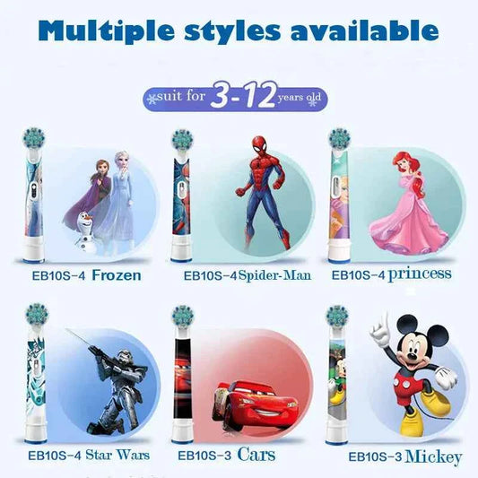 Oral B Children Electric Toothbrush Heads Frozen Utral Soft Tooth Brush Heads Round Brush Heads 2/3/4 hedas for 3-12 years old