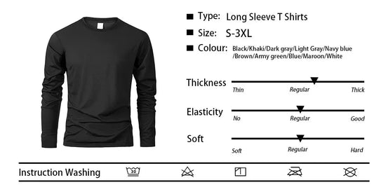 Men's Long Sleeve T Shirts of PARIS Printing Solid Color Casual Tops Autumn High Quality Loose T-Shirt Men Classic Clothing