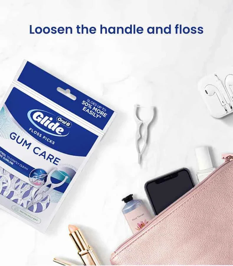 Oral B Flosser Glide Floss Picks Dental Toothpicks Gum Care Teeth Cleaning Sticks Y-shaped 3D Floss Toothpicks 90 pcs