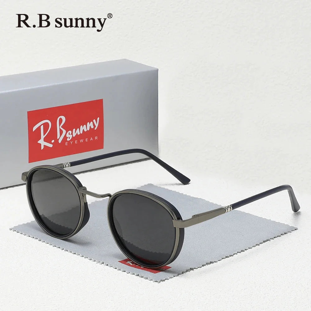 Round Frame Sunglasses For Men Polarized Anti-glare UV400 Women Driving Summer Travel Glasses Vintage