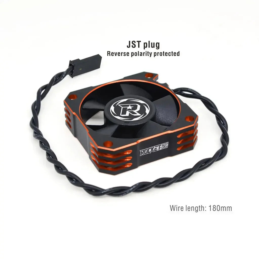 ROCKET-RC 25/30/35/40/50mm V2 Metal Cooling Fan 32000/28000/21000/16000/10000RPM for 1/8 1/10 1/12 RC Car 540/550/3650 Motor ESC