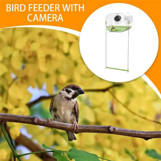 ABHT-Bird Feeder And Camera With Strong Suction Cup Weatherproof Large-Capacity Food Organizer Birdwatching, Gift For Bird Lover