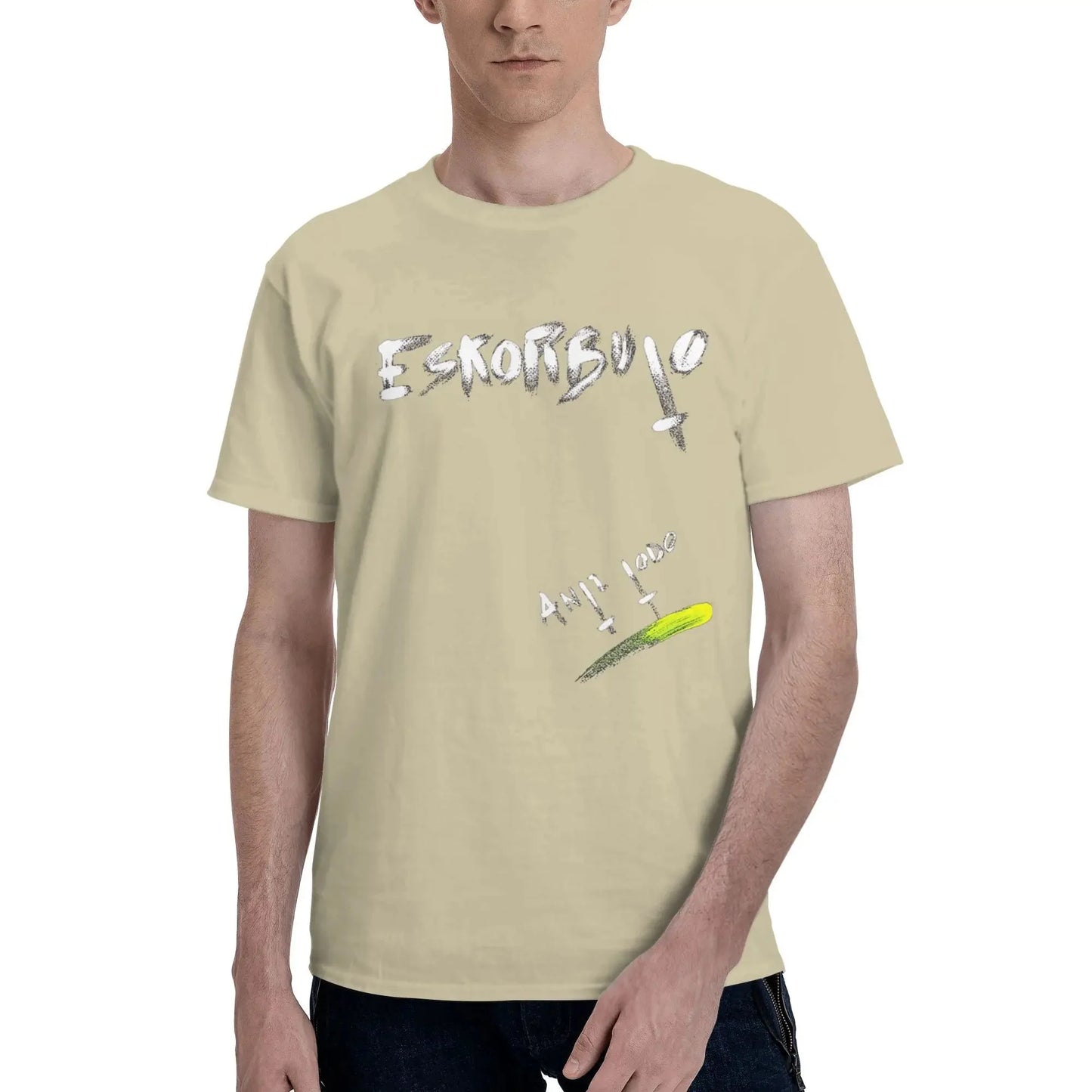 Mens T-Shirt Eskorbuto T Shirts Hipster ANTITODO Summer Tees Pure Cotton Crewneck Short Sleeve Casual Loose Tops Male T Shirt