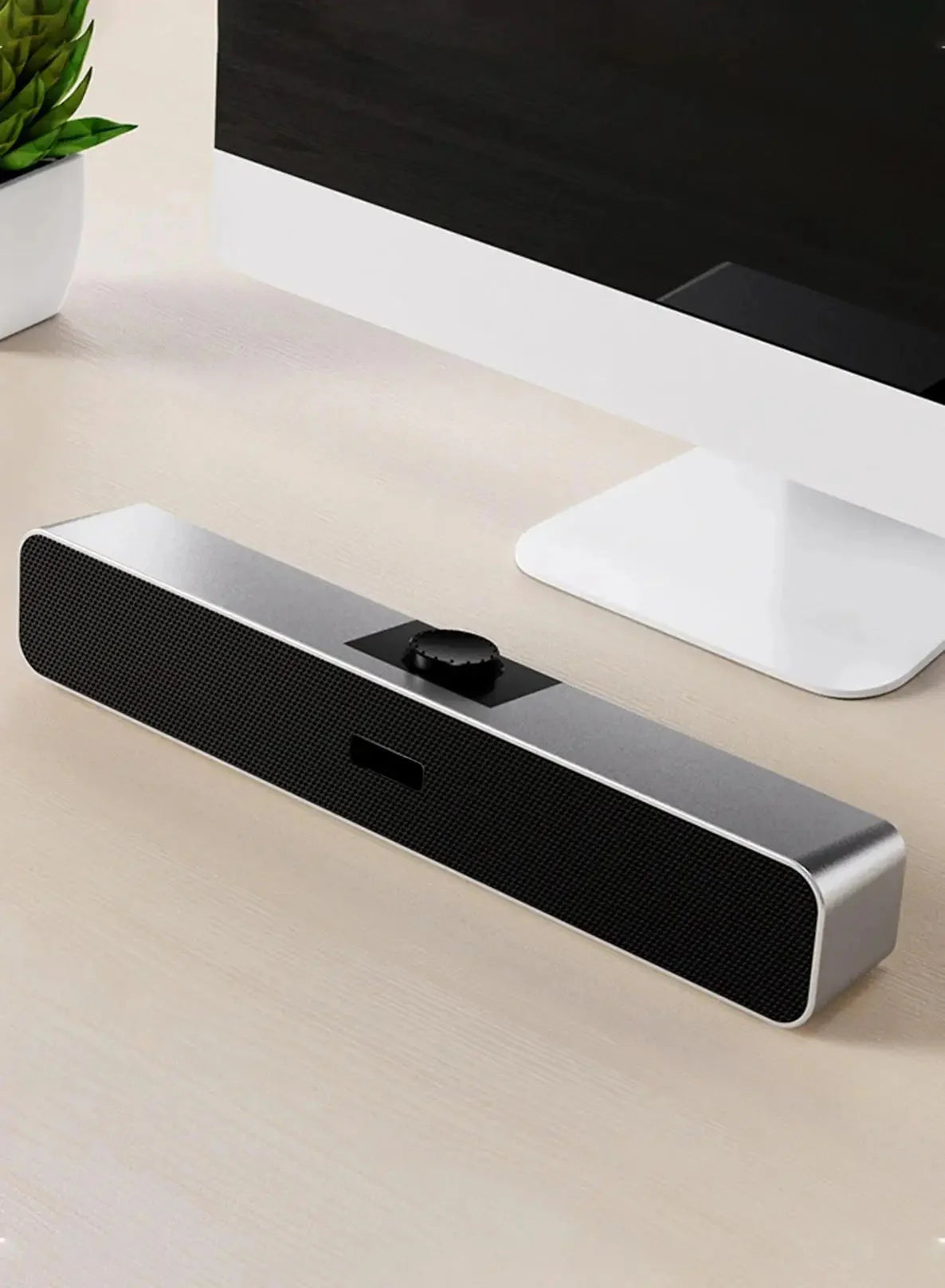 B Computer Speakers with 3.5 mm Aux, Small PC Speakers Powered by USB, USB Soundbar for Monitor,Wired USB Desktop Speaker,