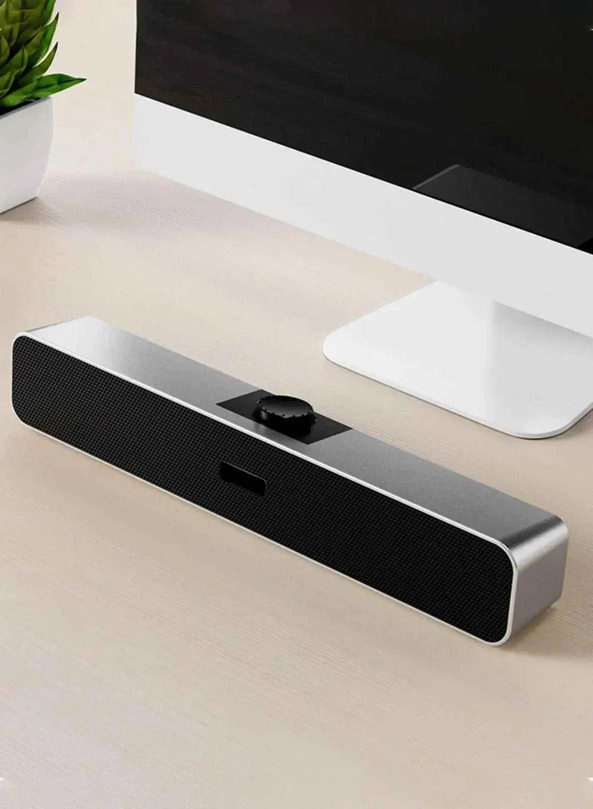 B Computer Speakers with 3.5 mm Aux, Small PC Speakers Powered by USB, USB Soundbar for Monitor,Wired USB Desktop Speaker,
