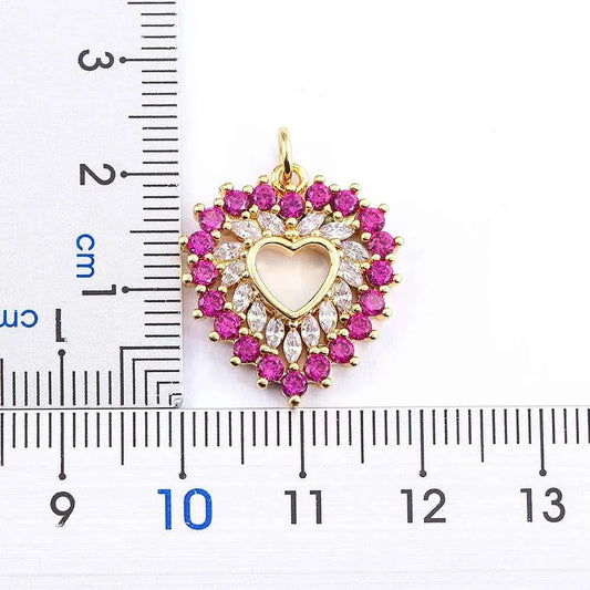 Nidin New Arrival Romantic Heart Shape Sparkling Zircon Pendant Necklace 3 Colors For Women Female Fine Jewelry Gifts Wholesale