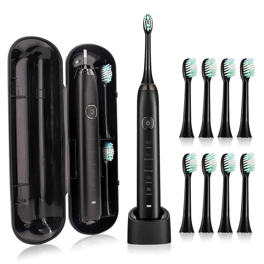 Sonic Electric Toothbrush Smart Ultrasonic Dental Teeth Whitening Rechargeable Adult Tooth Brush Sarmocare S100 With8 Brush Head
