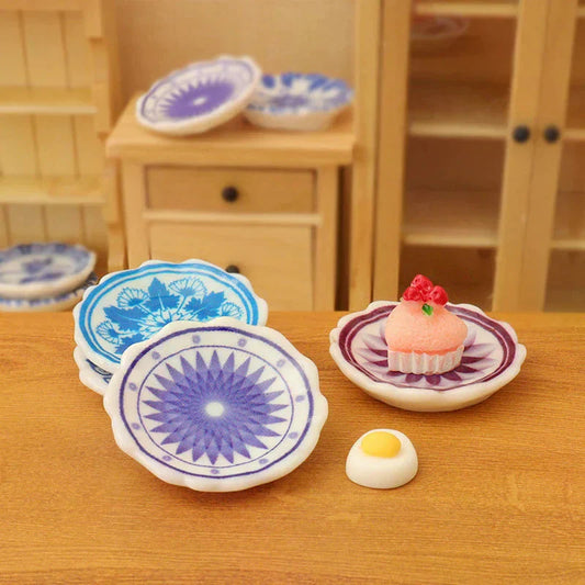 Doll Home Simulation Kitchen Tableware Accessories Dolls House Scene Decor Toy 1:12 Dollhouse Miniature Dining Plates