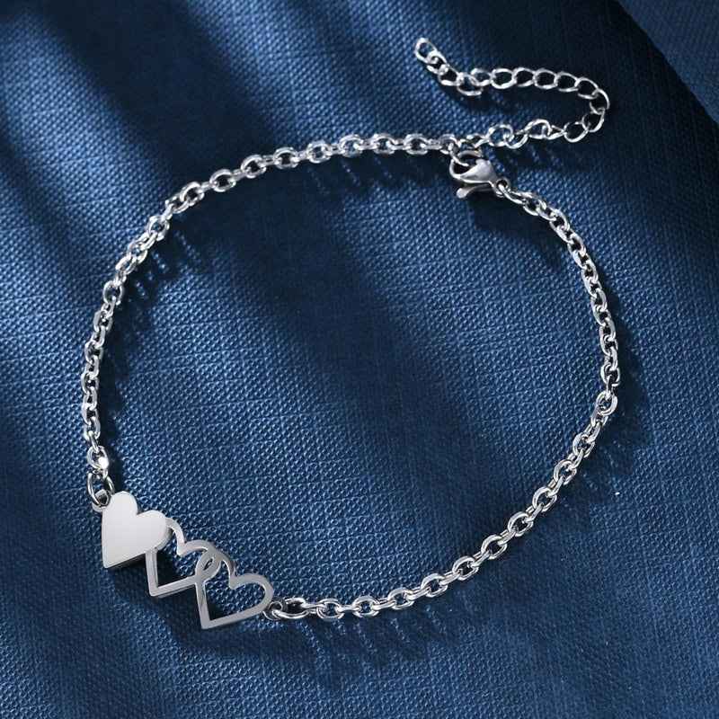 3 Sisters Bracelets Best Friends Necklace for 3 Set of 3 Heart Bracelets 3 BFF 3 Bestie Long Distance Friendship Gift
