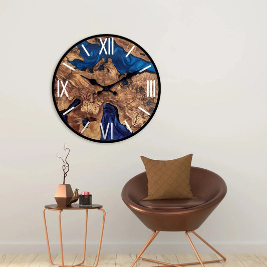 Abstract Roman Numeral Wooden Wall Clock for Living Room, Bedroom, Kitchen, Home Decoration, Silent Quartz Clock, Holiday Gift, 10 Inches, 12 Inches 14inch 16inch (No Battery)