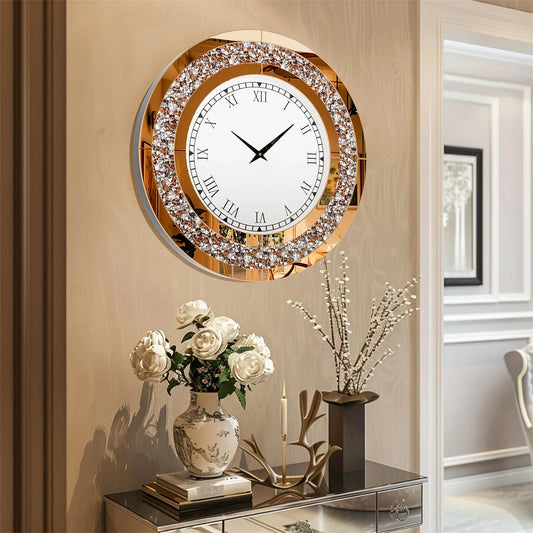 Sparkle & Twinkle Shining Mirrored Luxurious Home Modern Wall Clock 23" or 31"