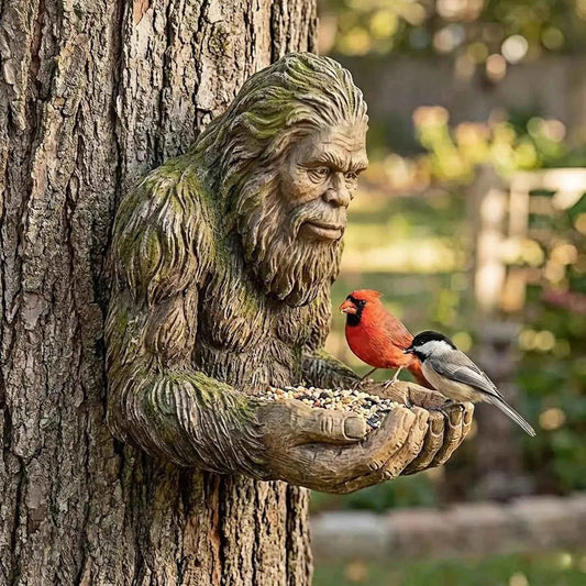 Bird Feeder Big-foot Garden Sculpture Yard Art Decoration Wild Bird Feeding Station funny resin statue Bird Feeding supplies