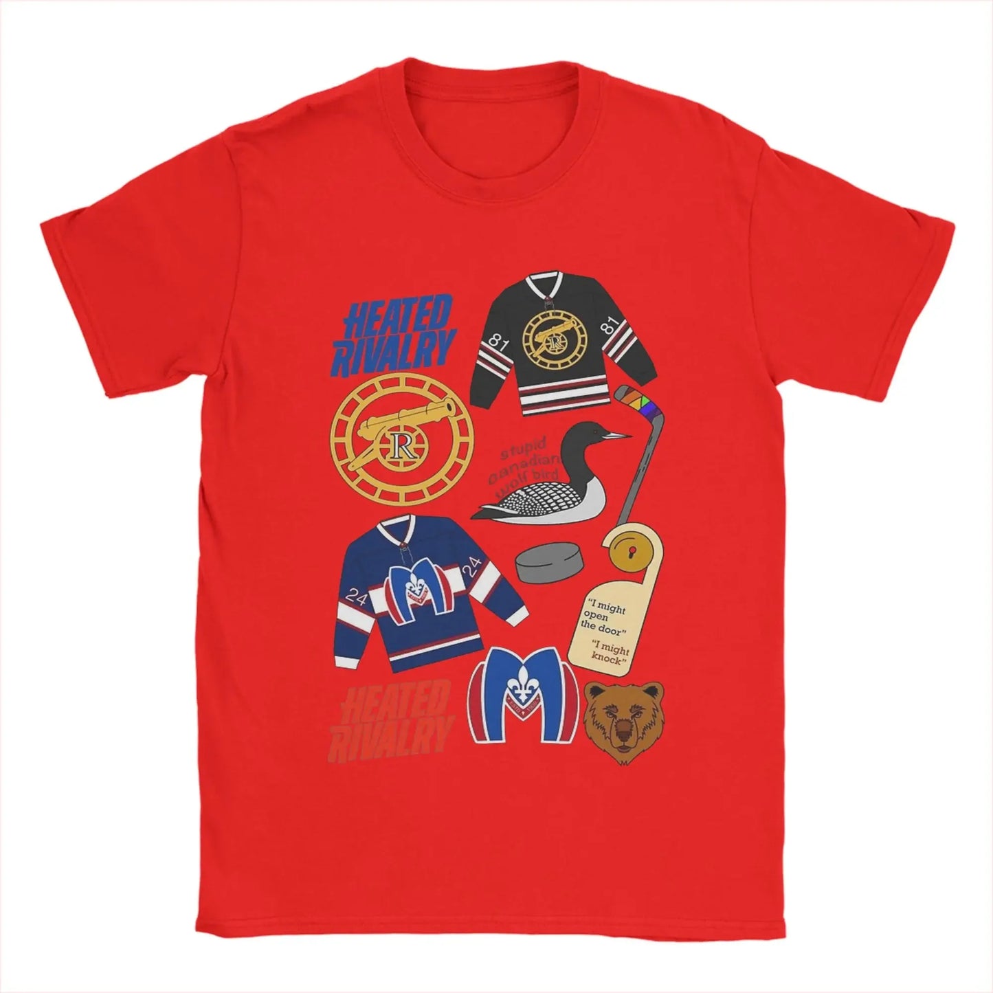 Men's T-Shirts Heated Rivalry Shane & Ilya Vintage Cotton Tees Short Sleeve T Shirts Round Collar Clothing Graphic