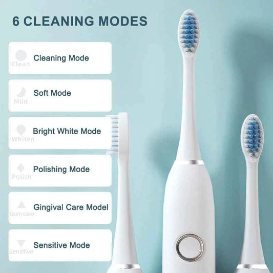 6 Modes Electric Sonic Toothbrush USB Rechargeable for Adults Ultrasonic Tootbrush with 4/8 Replacement Heads Smart Timer IPX7