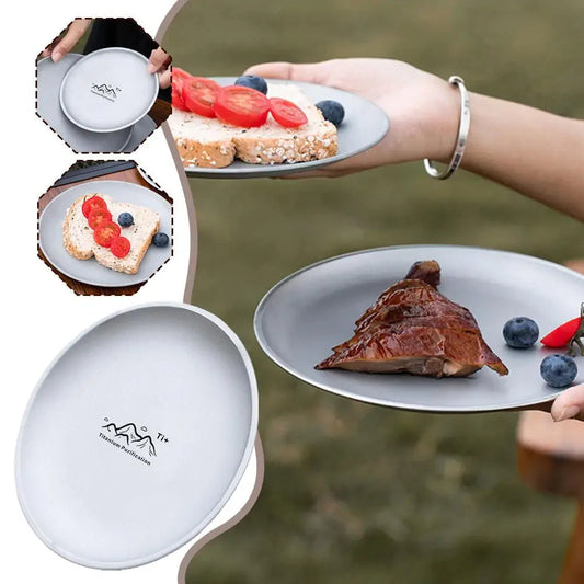 Fruit Salad Household Creative Dish High quality Plates 3pcs Titanium Purification Plate Outdoor Picnic Dinner Tableware Tray