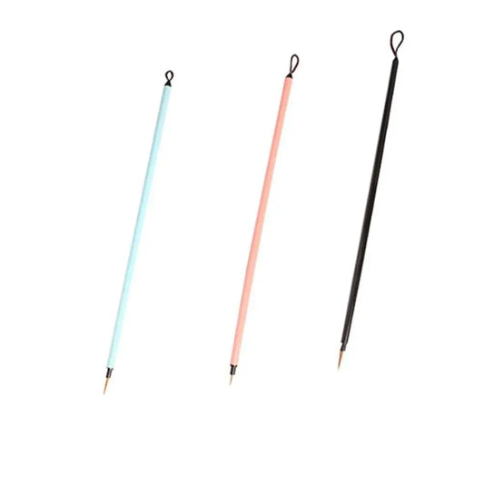 3pcs Art Supplies Pointed Tip Detail Paint Brush Soft Hair Slim Hook Line Brush Steels Handle Drawing Brush Oil Drawing