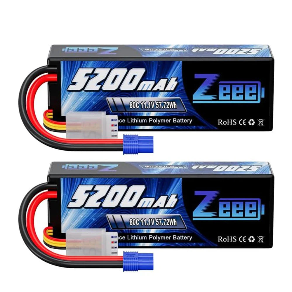 Zeee 3S LiPo RC Battery 11.1V 5200mAh 80C Hardcase w/ Plugs