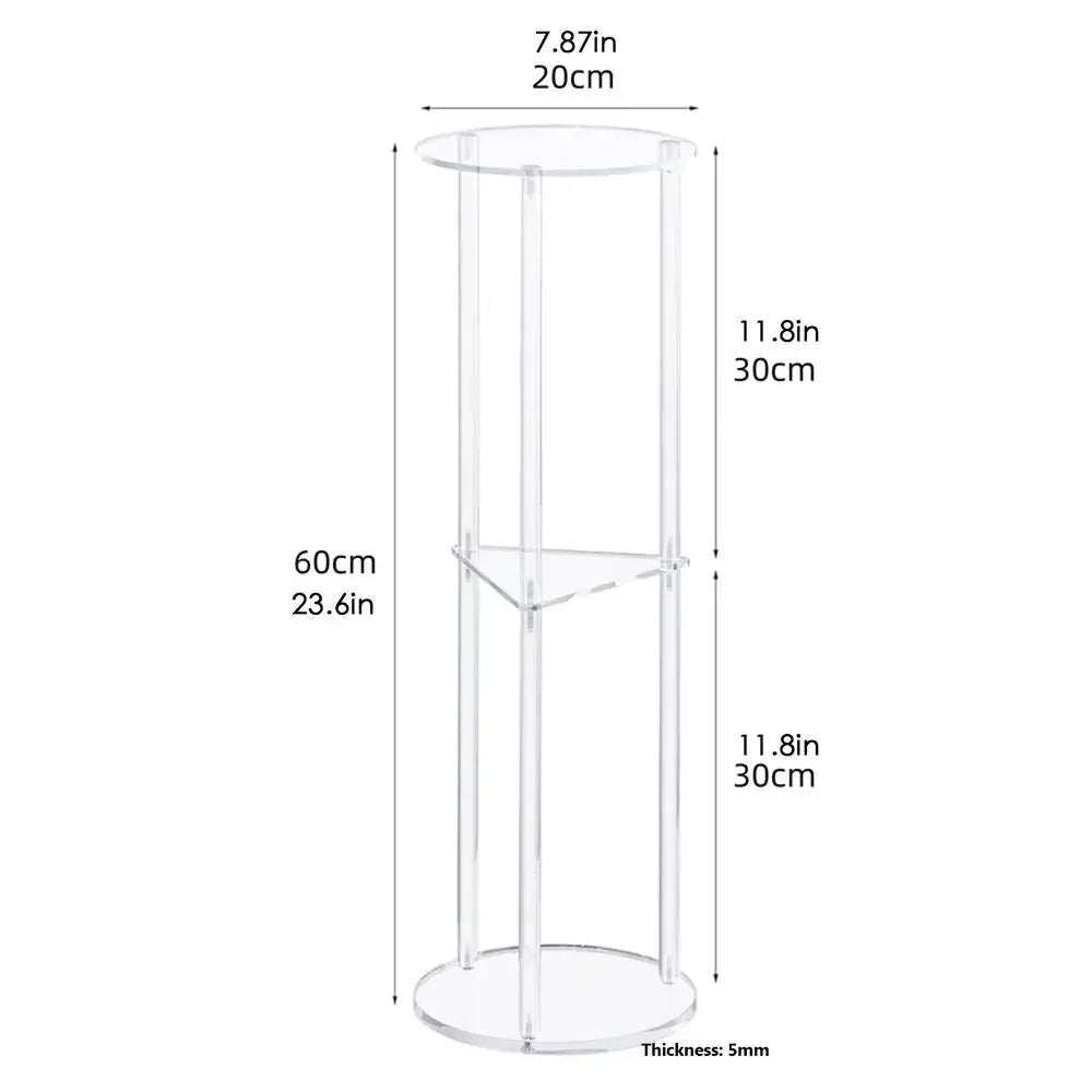 3 Tier Clear Acrylic Side Table Small Drink Side Table Small Space Round Furniture NightStand for Home Balcony Bathroom Sofa
