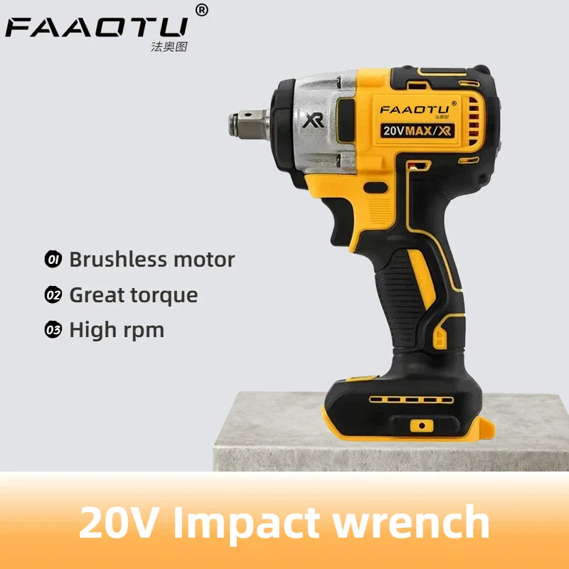 FAAOTU DCF880 2 Cordless Impact Wrench 2300RPM Compact Electric Wrench Recharge Power Tools For Dewalt 20V Battery(no battery)