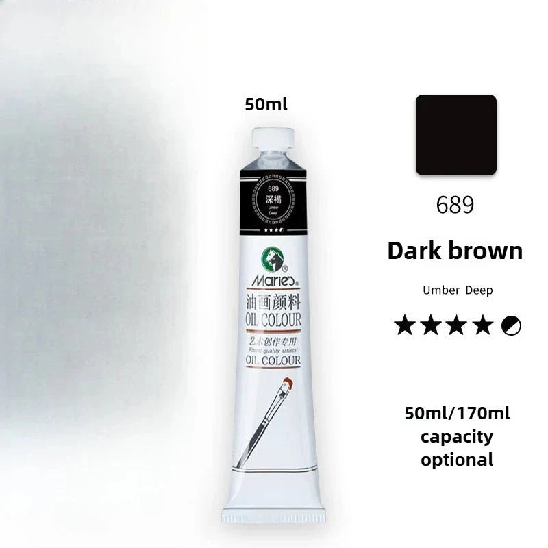 Maries Oil Paint 50ML Oil Painting Art Creation Pigment Large Oil Paint Paint Single Commonly Used 24 Colors