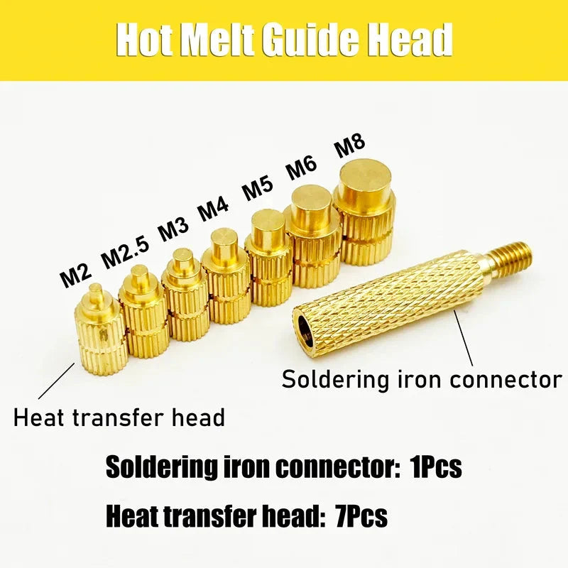 420/500Pcs Stainless Steel Heat Insert Nut TS100 Brass Hot Melt Insert Nuts for Welding Internal Thread Head Bolt Insert